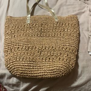 St. John’s bay beige braided beach purse